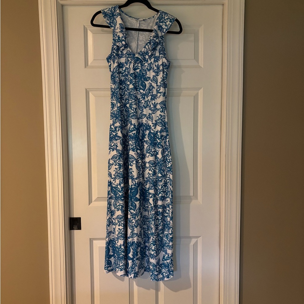 Cabana life sleeveless dress size small.  Beautiful royal blue and white colors